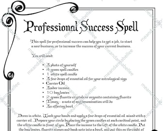 Professional Success Spell Image | Witches' Dinner Party | Digital Clipart | Instant Download | Pagan Decor | Wiccan Halloween Napkin Craft
