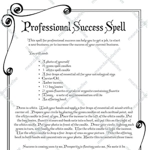 Imagen de hechizo de éxito profesional / Cena de brujas / Clipart digital / Descarga instantánea / Decoración pagana / Wiccan Halloween Napkin Craft