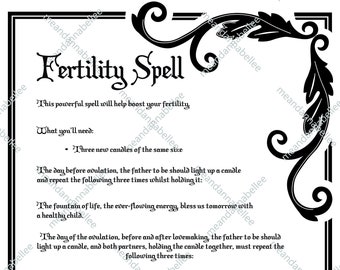 Fertility Spell Image | Witches' Dinner Party | Digital Clipart | Instant Download | Halloween Decor | Wiccan | Pagan | Magic Spell Napkins
