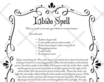 NEW Witches' Increased Libido Spell Image | Digital Clipart | Instant Download | Halloween Decor | Pagan Dinner Party | Wiccan Spell Napkins