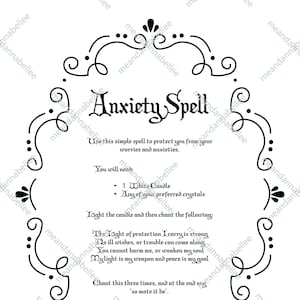 NEW Witches' Anxiety Spell Image | Digital Clipart | Instant Download ...