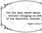 Ornate Gothic Border | Annabel Lee Quote | Digital Download Clipart | Halloween Wedding | Edgar Allan Poe | Dark Valentine | Cricut Image