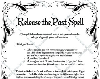 Release the Past Spell Image | Witches' Dinner Party | Digital Clipart | Instant Download | Halloween Decor | Pagan | Wiccan Spell Napkins