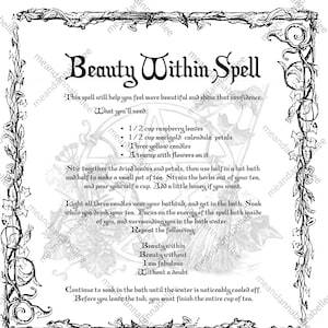Witches' Beauty Within Spell Image Digital Clipart Instant Download ...