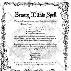 Witches' Beauty Within Spell Image Digital Clipart Instant Download ...