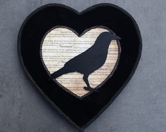 Heart Shaped Box | The Raven | Black Velvet Nevermore Gothic Valentine Chocolate Box | Edgar Allan Poe | Anniversary Gift | Dark Romance