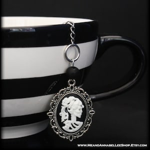 Lady Skeleton Victorian Cameo Tea Ball | Skull Tea Infuser | Halloween Gothic Goth Steampunk | Tea Accessory | Loose Leaf Tea | Single Serve