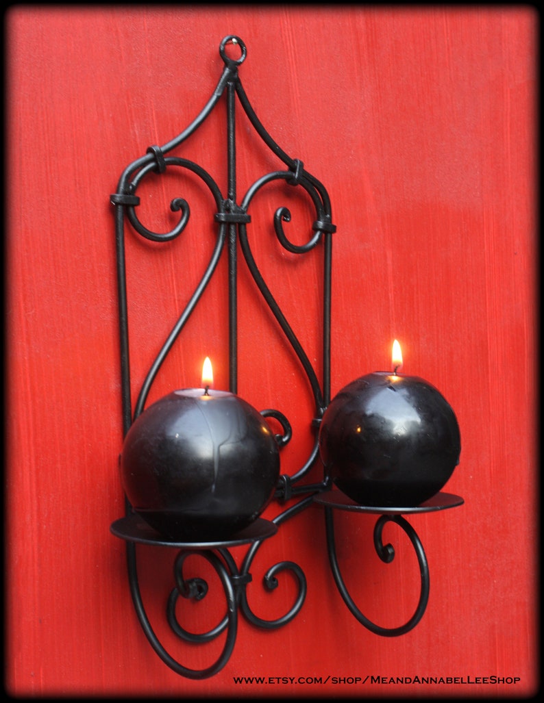 Gothic Revival Wall Sconce Candle Holder Goth Home Decor Etsy