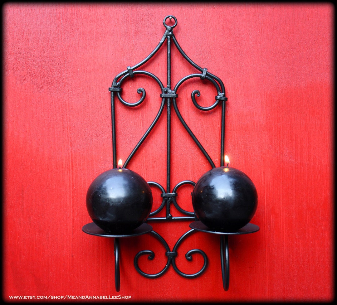 Gothic Revival Wall Sconce Candle Holder Goth Home Decor Etsy