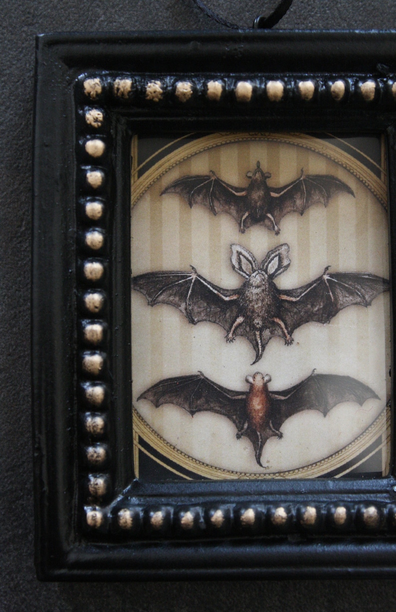 Victorian Bats Ornament Gothic Christmas Halloween Decoration Hexmas Xmas Decor Creepy Holiday Victorian Vampire Gothmas image 4