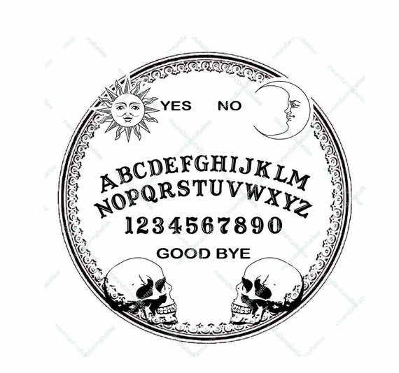 Round Ouija Board Image Digital Download Skulls Sun Moon | Etsy