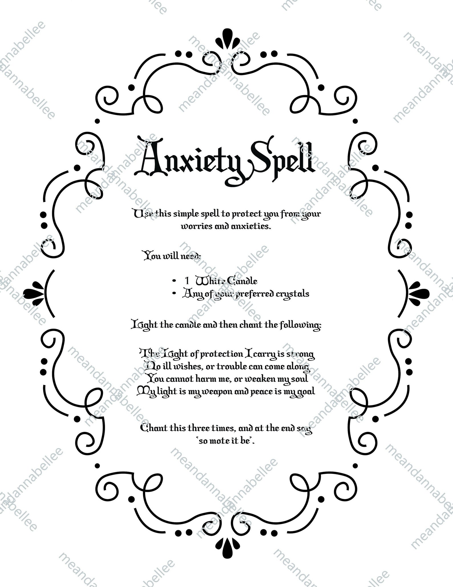 NEW Witches' Anxiety Spell Image Digital Clipart Instant Download ...