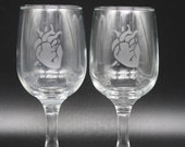 Anatomical Heart Etched Aperitif Glasses | Gothic Valentine Gift | Pair After Dinner Goth Glassware | Human Anatomy | Anti Valentine's Day