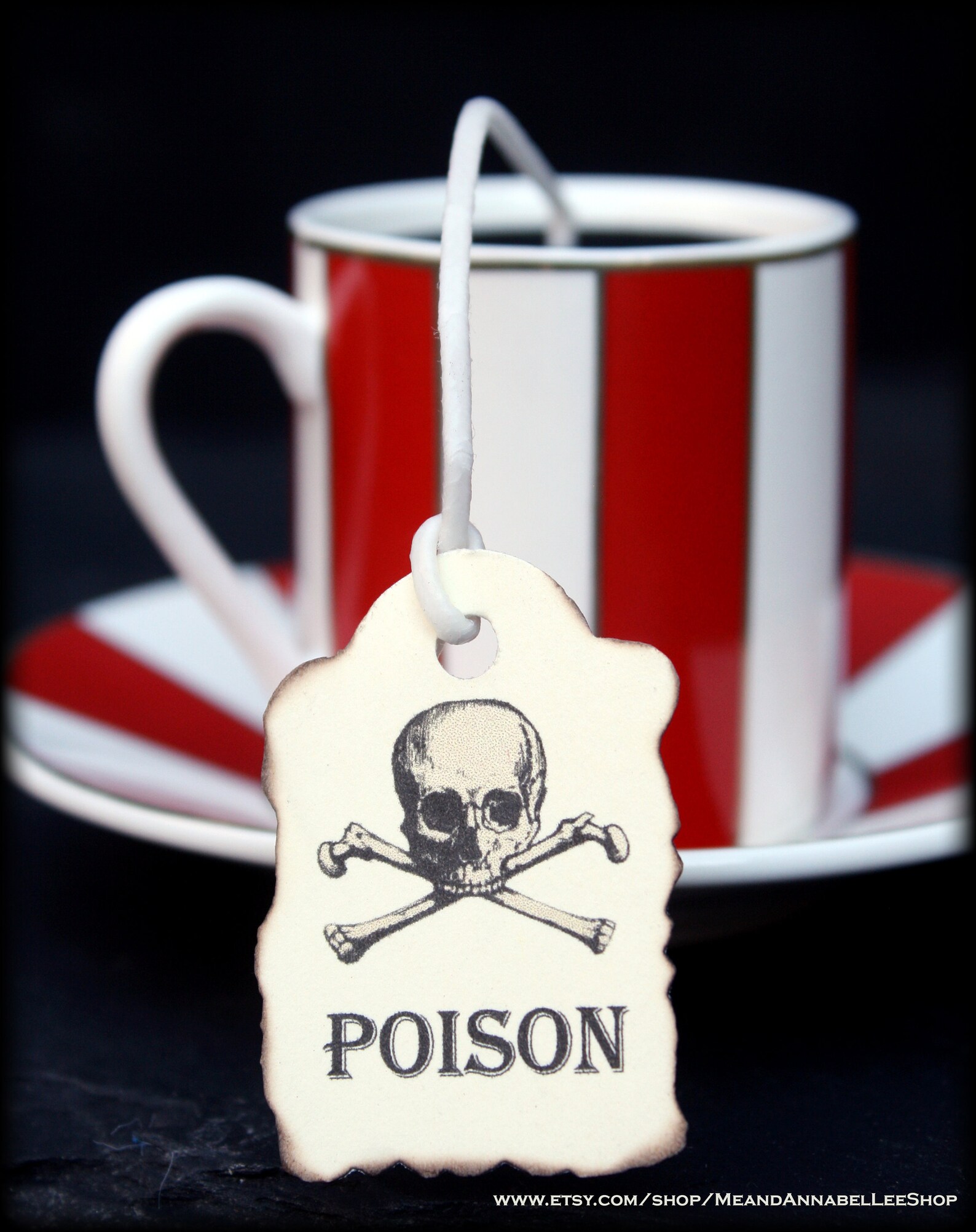 Red and White Stripe Gothic Espresso Cup Candle Cup & Saucer Etsy