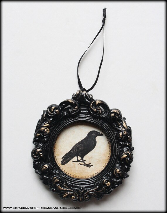Gothic Christmas Ornament Raven Crow Hexmas Curiosity Etsy