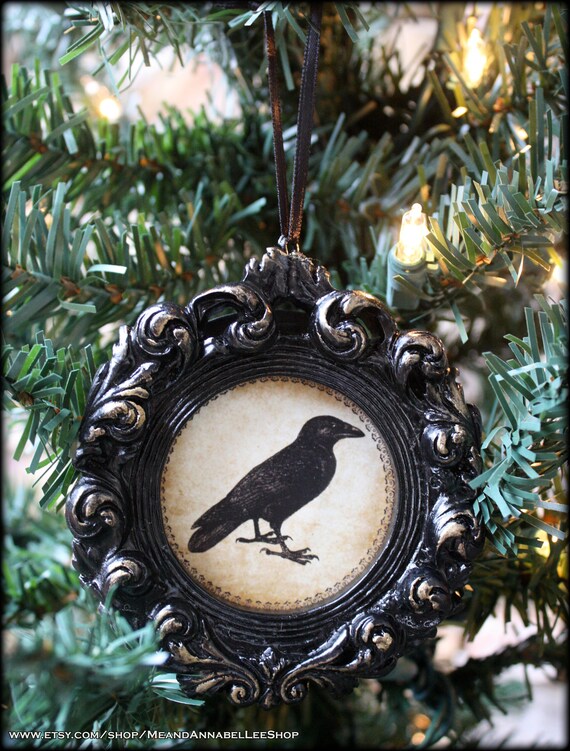 Gothic Christmas Ornament Raven Crow Hexmas Curiosity Etsy