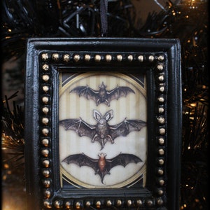Victorian Bats Ornament Gothic Christmas Halloween Decoration Hexmas Xmas Decor Creepy Holiday Victorian Vampire Gothmas image 3