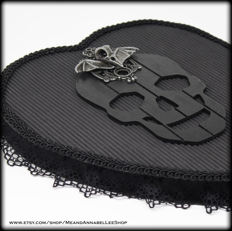 Heart Shaped Box  Black Goth Valentine Chocolate Box  Gothic image 2