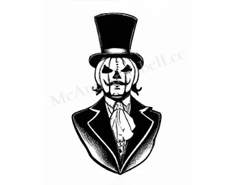 Jack O Lantern Victorian Gentleman Digital Art Print | Halloween Illustration | Instant Download | All Hallows Eve | Pumpkin Head