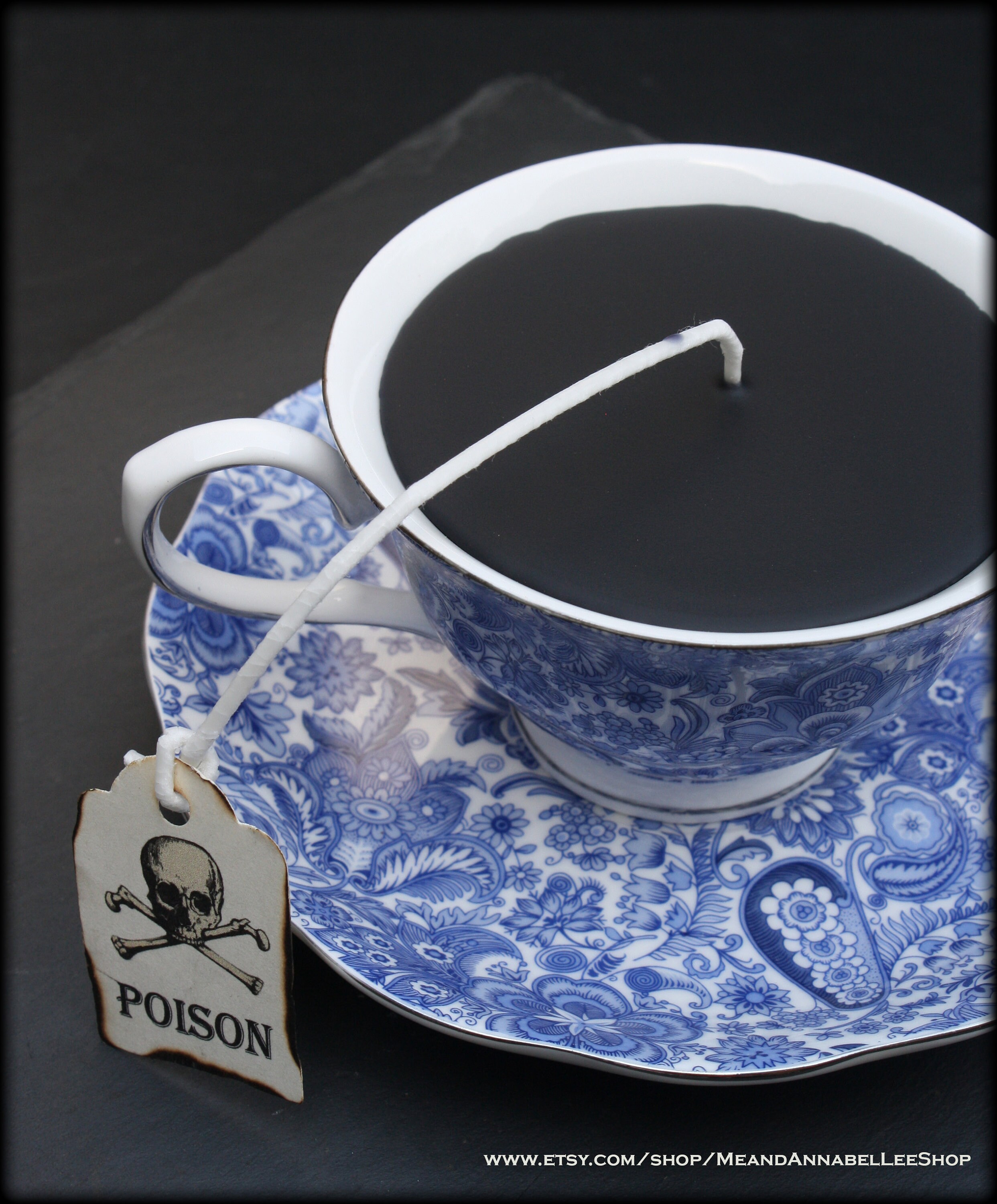 Blue Ornamental Paisley China Pattern Victorian Gothic Black Etsy