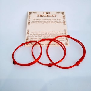 3 bracelets de famille Bracelet rouge maman papa bébé Kabbale chaîne rouge Charm fil rouge Bracelet bouddhiste Bracelet bébé juif