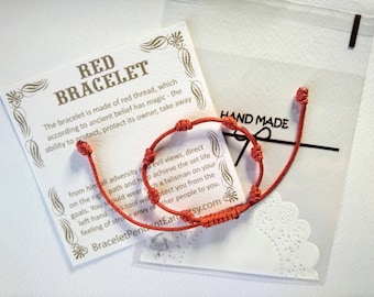 Red bracelet 7 knots Red String Bracelet Red Kabbalah Bracelet buddhist yoga bracelet red amulet braided bracelet Good Luck red thread