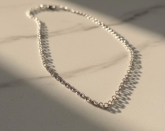 Minimal Silver Chain Artistic Necklace Adjustable