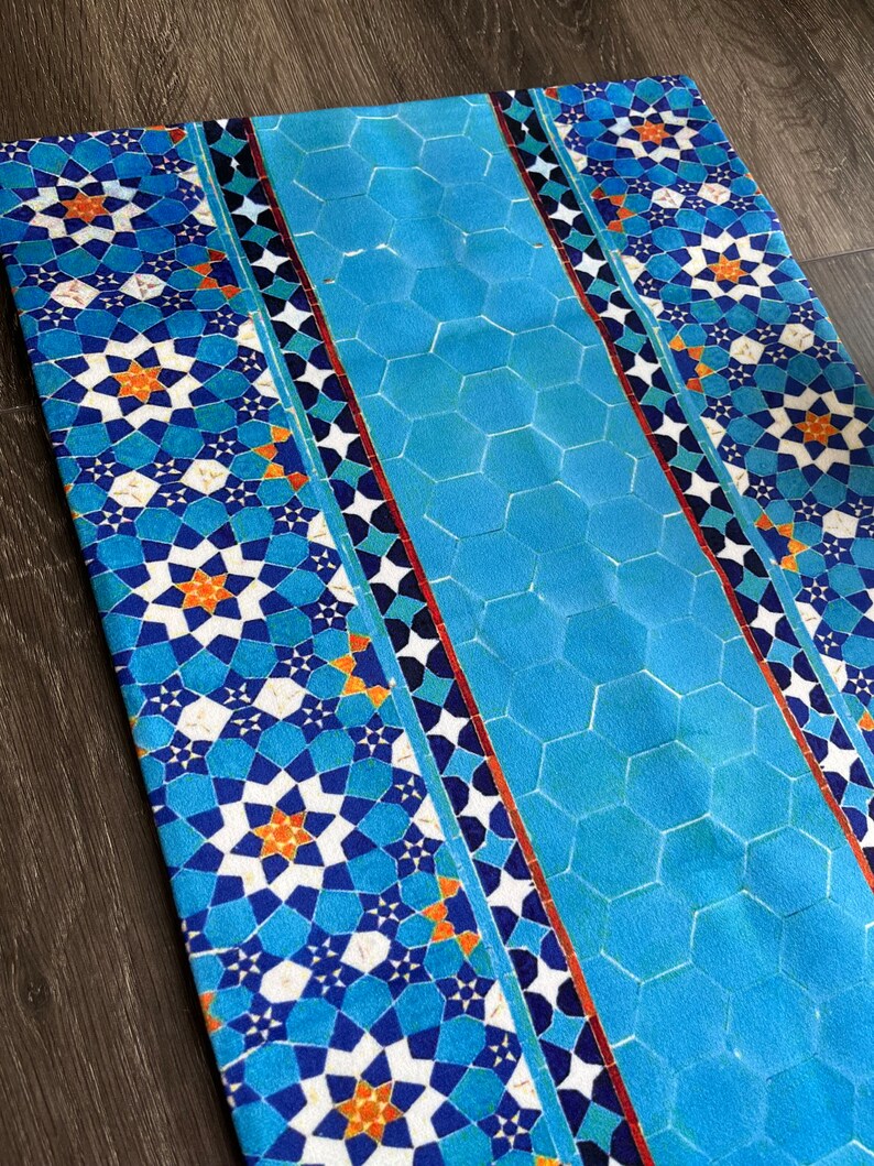 Persian Calligraphy Velvet Table Runner: Rumi Poem, Farsi Tile Design ...