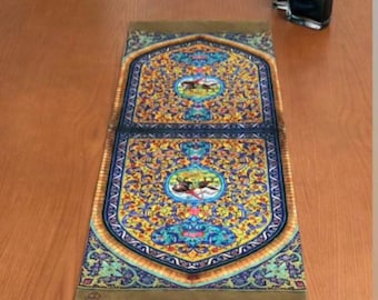 Persian Calligraphy Poem Molana Rumi Soft Farsi Tile Design Table Runner VELVET COTTON Flower Rectangle Miniature HandMade طرح ایرانی رانر