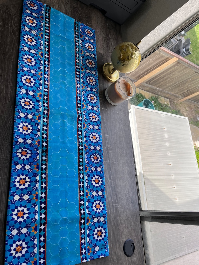 Persian Calligraphy Velvet Table Runner: Rumi Poem, Farsi Tile Design ...