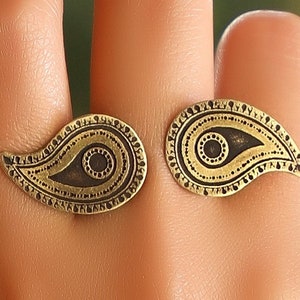 Persian Art Ghalamzani RING Chic Golden Brass Molana Lightweight HandMade Farsi Golden قلمزنی قلمکار All Season Dance Flower INK Miniature