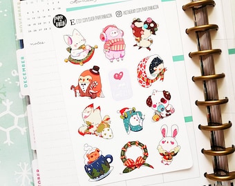 Original Planner Stickers Christmas Animals