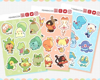 Pokman Starters Stickers