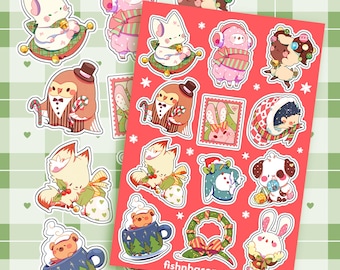 Christmas Animals Sticker Sheet