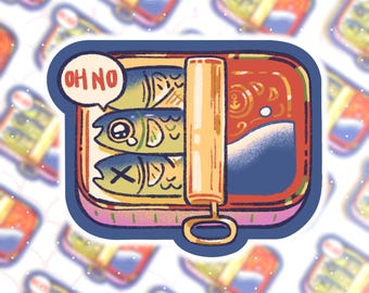 Sardine Can Oh No Funny Humor Vinyl Sticker