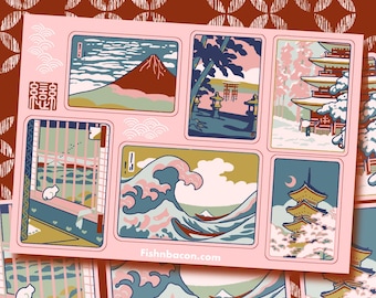 Japanese Ukiyo-e Sticker Sheet