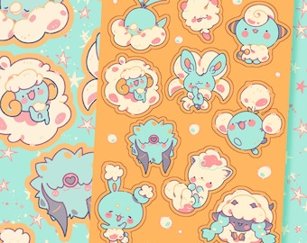 Fluffy Pokman Sticker Sheet