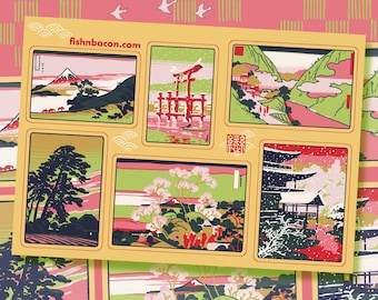 Japanese Ukiyo-e Sticker Sheet Round 2