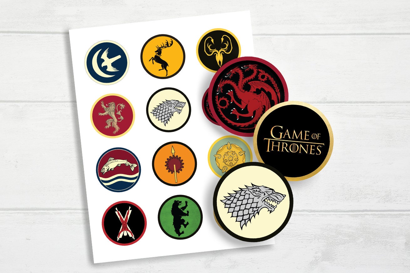 Printable Cupcake Topper Game of Thrones Printable | Etsy