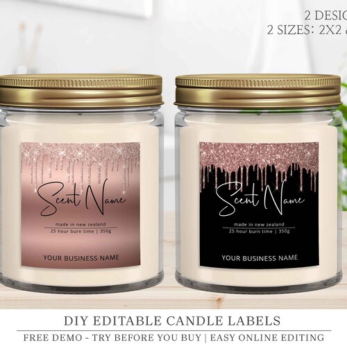 DIY Candle Label DIY Template Editable Product Label Custom - Etsy