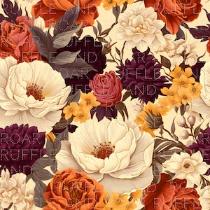 Plum Floral Seamless Pattern