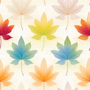 Maple Leaves Rainbow Seamless Pattern