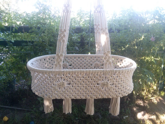 macrame hanging cradle