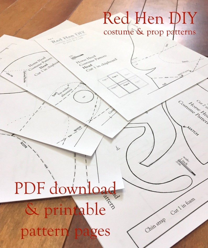 Horse Head Costume Mask Pattern Etsy