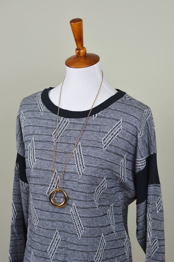 Geometric Knit Tunic // Vintage 1980s // Size 8 S… - image 2