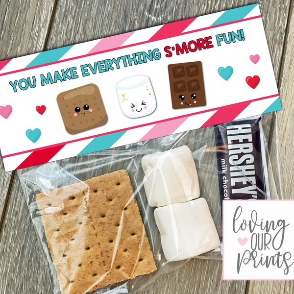 Smores Valentines, Smores Valentine Tag, Valentine Smores Tag, Smores Valentines Printable, Smores Valentines Day Tag, Smores Valentine Card