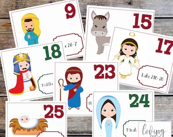 Calendário do Advento da Natividade, Calendário do Advento para Imprimir, Calendário do Advento para Crianças, Dias Até o Natal, Calendário do Advento para Imprimir