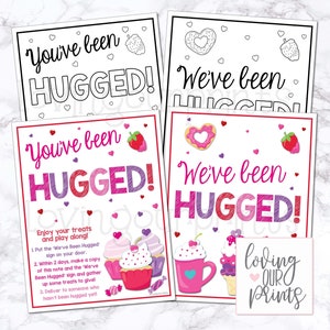 You've Been Hugged, Youve Been Hugged, Moraalverhoger Valentijnsdag, Valentijnsdag printables, Moreel personeel, Docent moreelboost