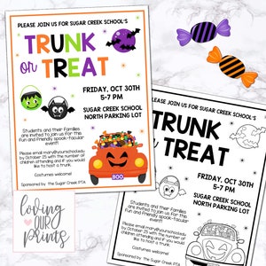 Trunk or Treat Flyer, Editable Trunk or Treat Flyer, Trunk or Treat Invite, Trunk or Treat Flyer Editable, Trunk or Treat Flyer Template