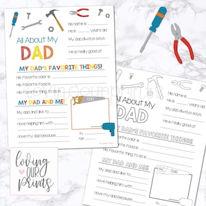 Cadeaux fête des pères, Questionnaire fête des pères, Tout sur mon père, Questionnaire Tout sur mon père, Questionnaire fête des pères pour enfants